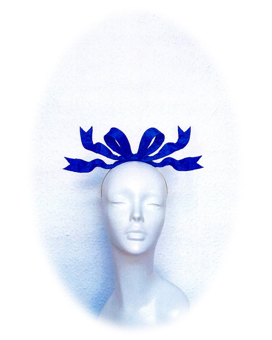 Cobalt Mini Ribbon Headpiece